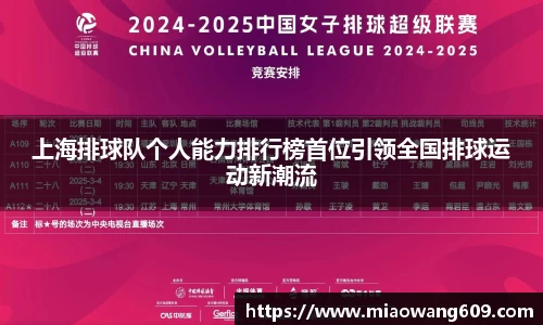 上海排球队个人能力排行榜首位引领全国排球运动新潮流